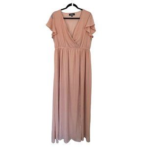 Lulu's Lost in the Moment Blush Maxi Dress Size XL